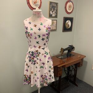 Butterfly Print Sleeveless Dress